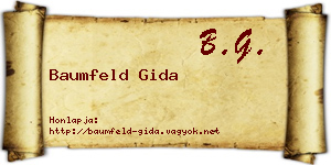 Baumfeld Gida névjegykártya